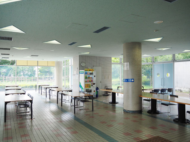 1階と2階外のテラス席は休憩スペースとして開放されている/埼玉県立川の博物館(埼玉県/寄居町)