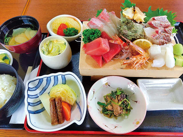 刺身定食 5点盛/道の駅 不知火(熊本県/宇城市)
