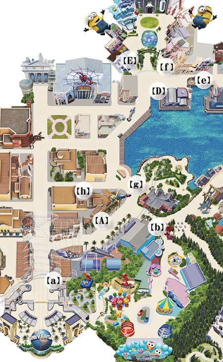 ポップコーンバケツがあるカートがある場所マップ/ユニバーサル・スタジオ・ジャパン(大阪市)