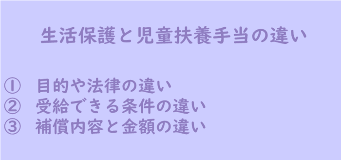 生活保護と児童扶養手当の違い