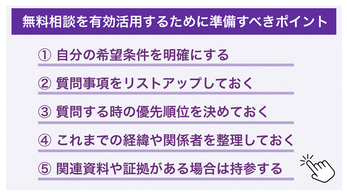 無料相談を有効活用するために準備すべきポイント