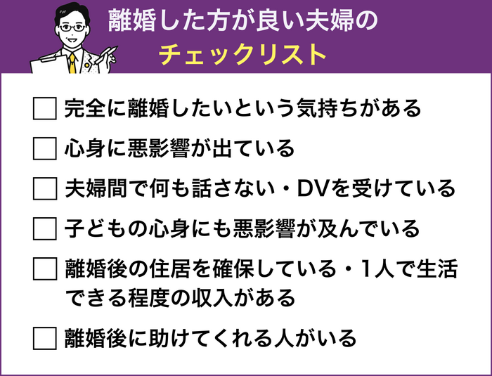 離婚した方が良い夫婦のチェックリスト6つ