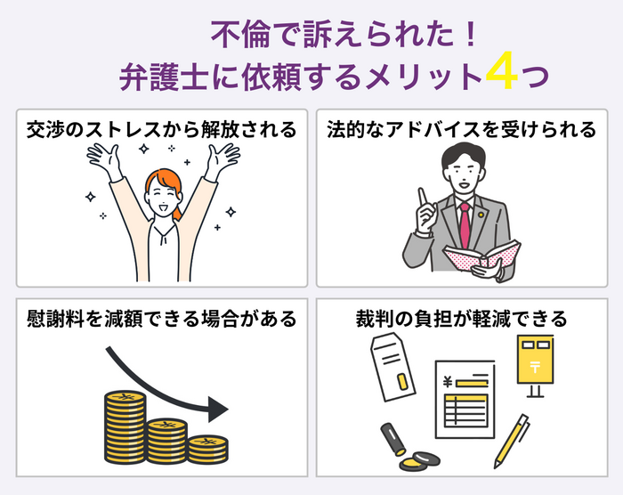 不倫で訴えられた場合に弁護士に依頼する4つのメリット