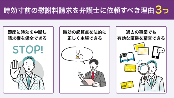 時効寸前の不貞慰謝料請求を弁護士に依頼すべき理由3つ