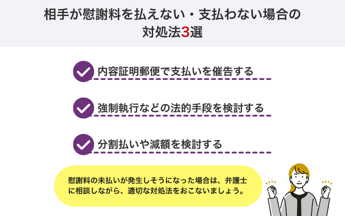 相手が慰謝料を払えない・支払わない場合の対処法3選