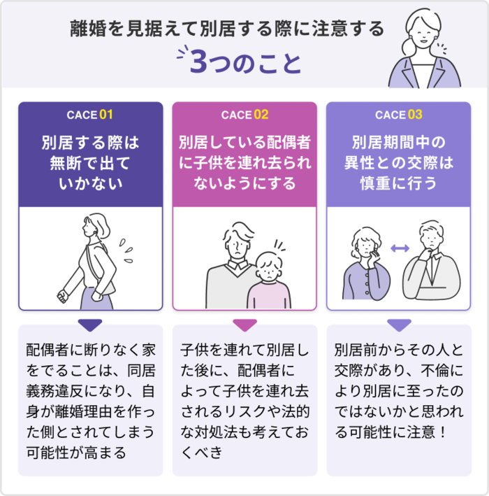 離婚を見据えて別居する際に注意する３つのこと