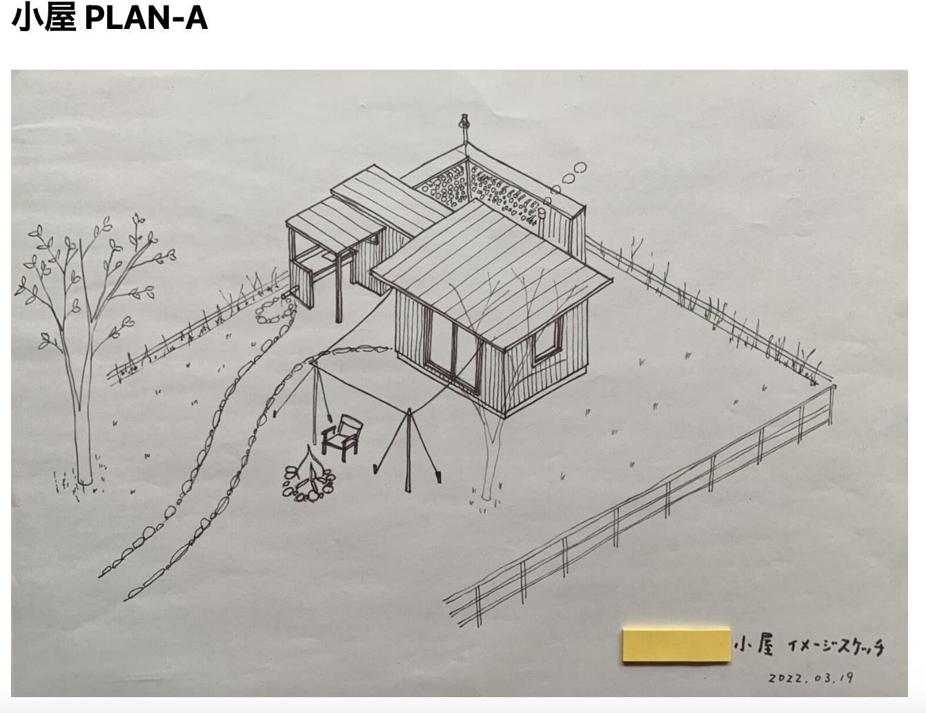 茂原市七渡の売買物件/当初イメージされていた手書きのプラン。夢が広がる感じです。