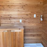 千葉県長生郡一宮町一宮の売買物件/洗濯置き場も木で囲まれてる