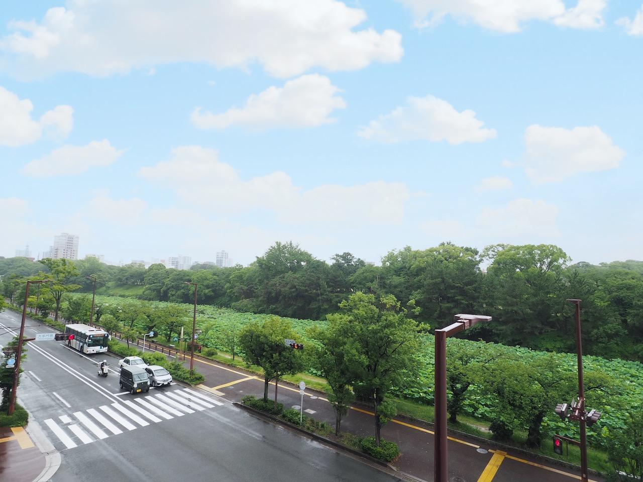 福岡市中央区大手門の賃貸物件/全区画、お濠最前列の南向き。