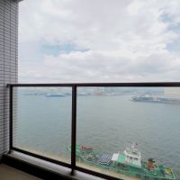 福岡市中央区長浜の賃貸物件/バルコニーがシースルーで海がしっかりみえます。
