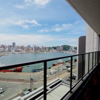 福岡市中央区長浜の賃貸物件/共用部からもこの景色。海に囲まれてます。
