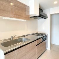 福岡市城南区鳥飼の賃貸物件/ウォークスルーのキッチン。水回りや玄関など、家事動線いい感じです。