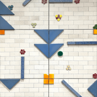 福岡市中央区荒戸の賃貸物件/エントランスにカラフルな壁があったり。