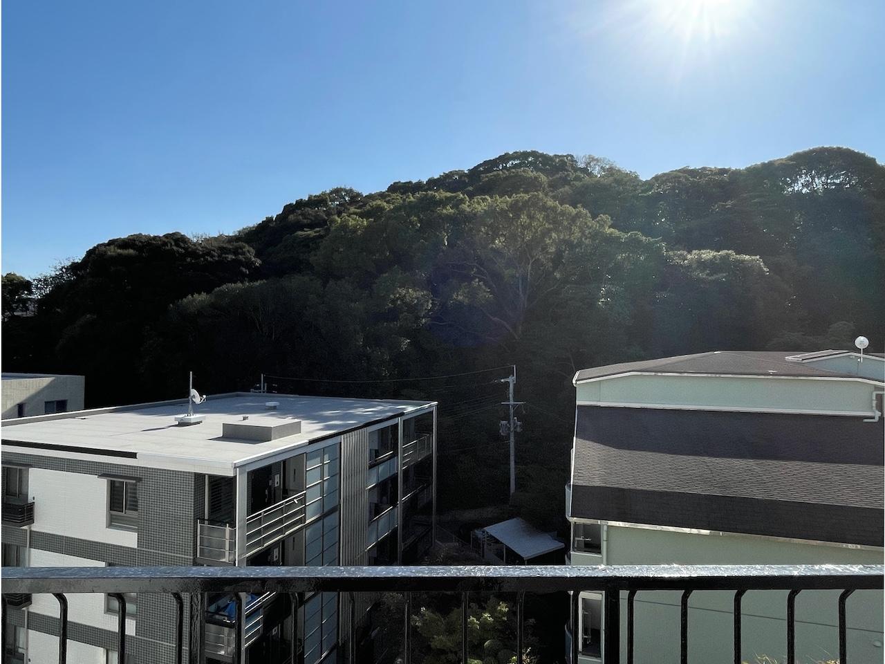 福岡市中央区平尾浄水町の賃貸物件/バルコニーからの眺望。静かな環境です。