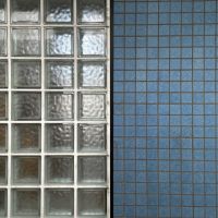 福岡市早良区西新の賃貸物件/ガラスブロック＆ブルータイル。