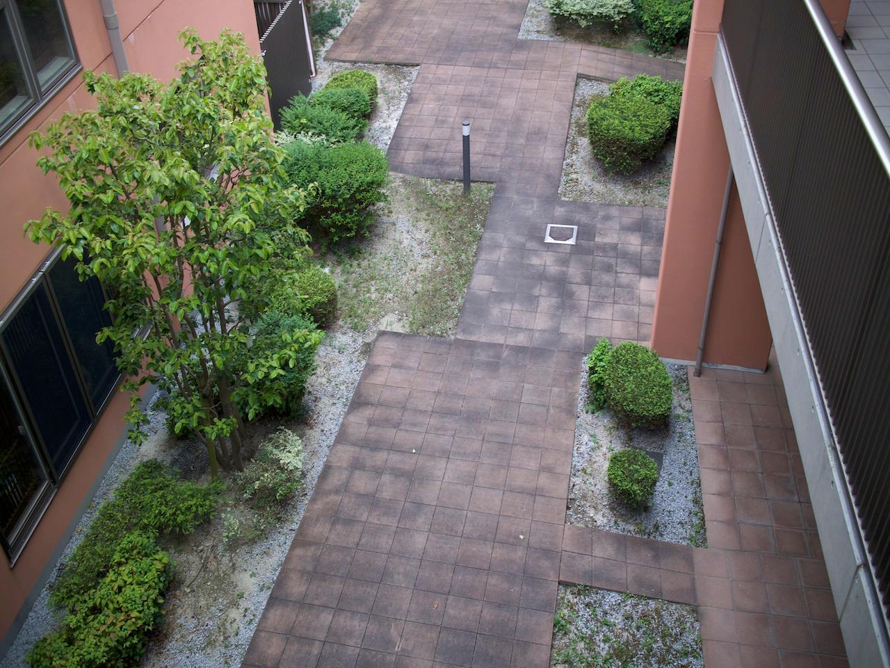福岡市西区姪の浜の賃貸物件/共用のちょっとした中庭スペース。