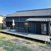 宗像市神湊の売買物件/ウッドデッキのあるテラス。