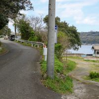 佐賀県唐津市呼子町の売買物件/殿ノ浦バス停から徒歩約10分。最後はこの坂をゆっくりと下っていきます。」