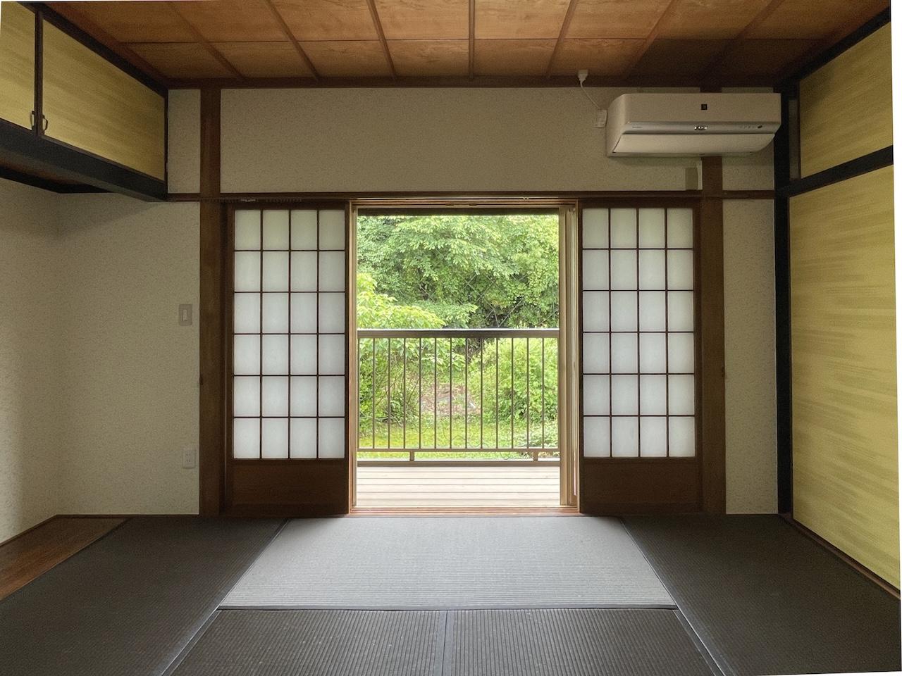 福岡県久留米市山本町の売買物件/和室からも緑。美しいです。