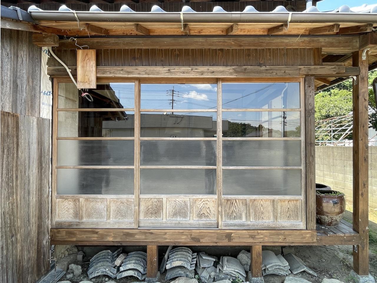 糸島市長野の賃貸物件/区画Bの外からの入り口はこちら（現在、外構工事中です。）
