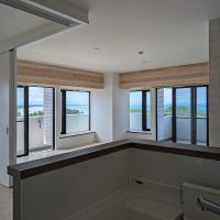 福津市西福間の売買物件/キッチンで作業中の視界がこちらです。うらやましい…。