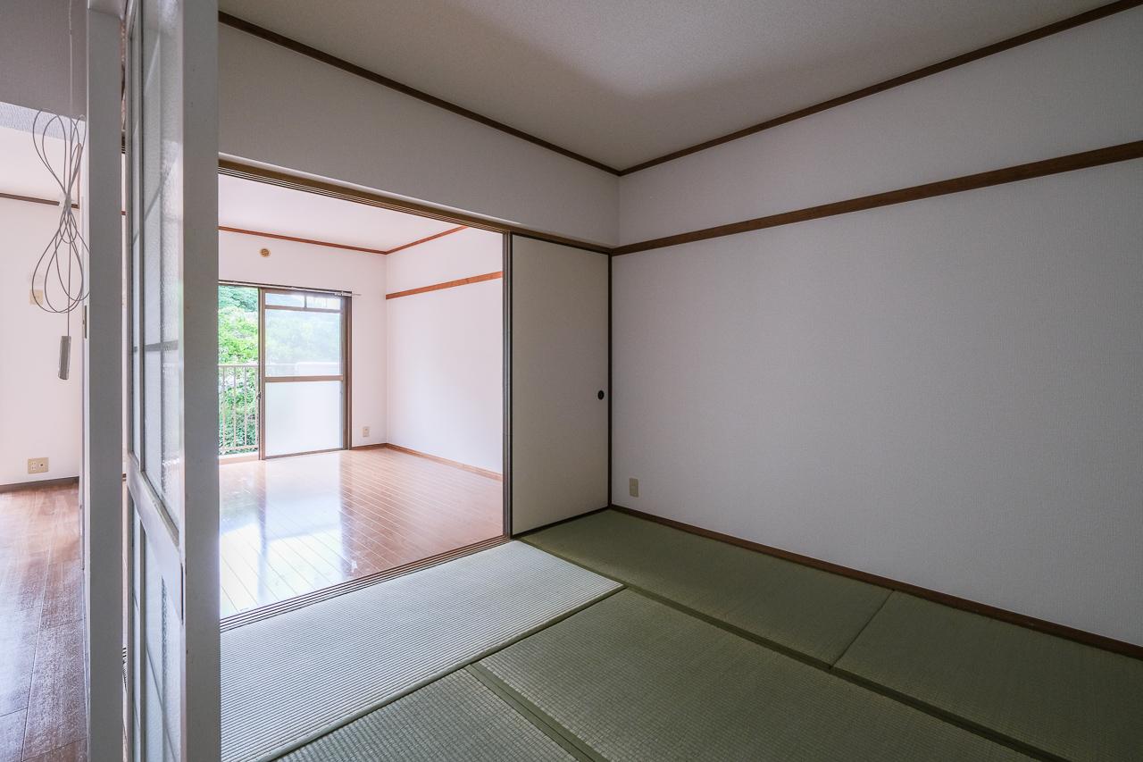 福岡市中央区谷の賃貸物件/洋間と和室は開けっぱなしにしてもよさそう。