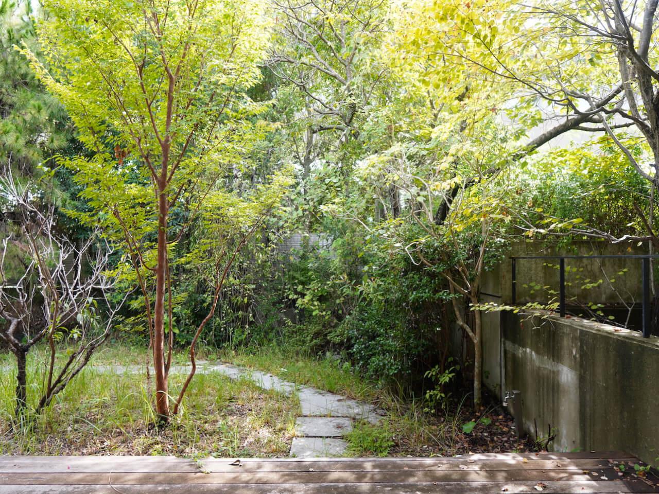福岡市南区桧原の売買物件/ウッドデッキの先に広がるお庭も、とても素敵でした。