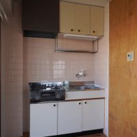 福岡市南区大楠の賃貸物件/ピンクのタイルで可愛らしいキッチン。