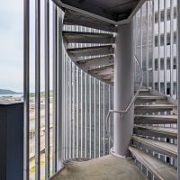 福岡市西区今宿青木の売買物件/螺旋階段な外階段。