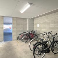 福岡市早良区西新の賃貸物件/駐輪場は室内。