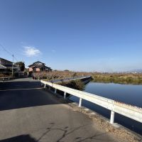 福岡県うきは市吉井町屋部の売買物件/目の前の道路。近所の人しか通らない静かな道路です。