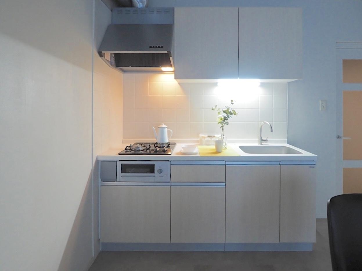 福岡市南区高宮の賃貸物件/LDKが広く使える壁付けキッチン。