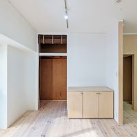 福岡市中央区清川の賃貸物件/収納を開けるとこんな感じ。ちなみに横の収納は可動式なのでお好みの場所へどうぞ。