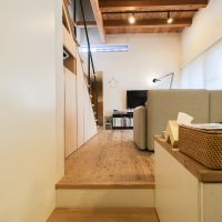 大分県日田市大字田島の売買物件/キッチン側からリビング方向を見る。