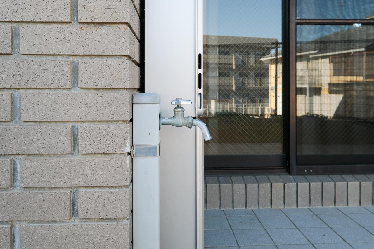 福岡市南区皿山の賃貸物件/お庭にはちゃんと水栓がついていますよ。