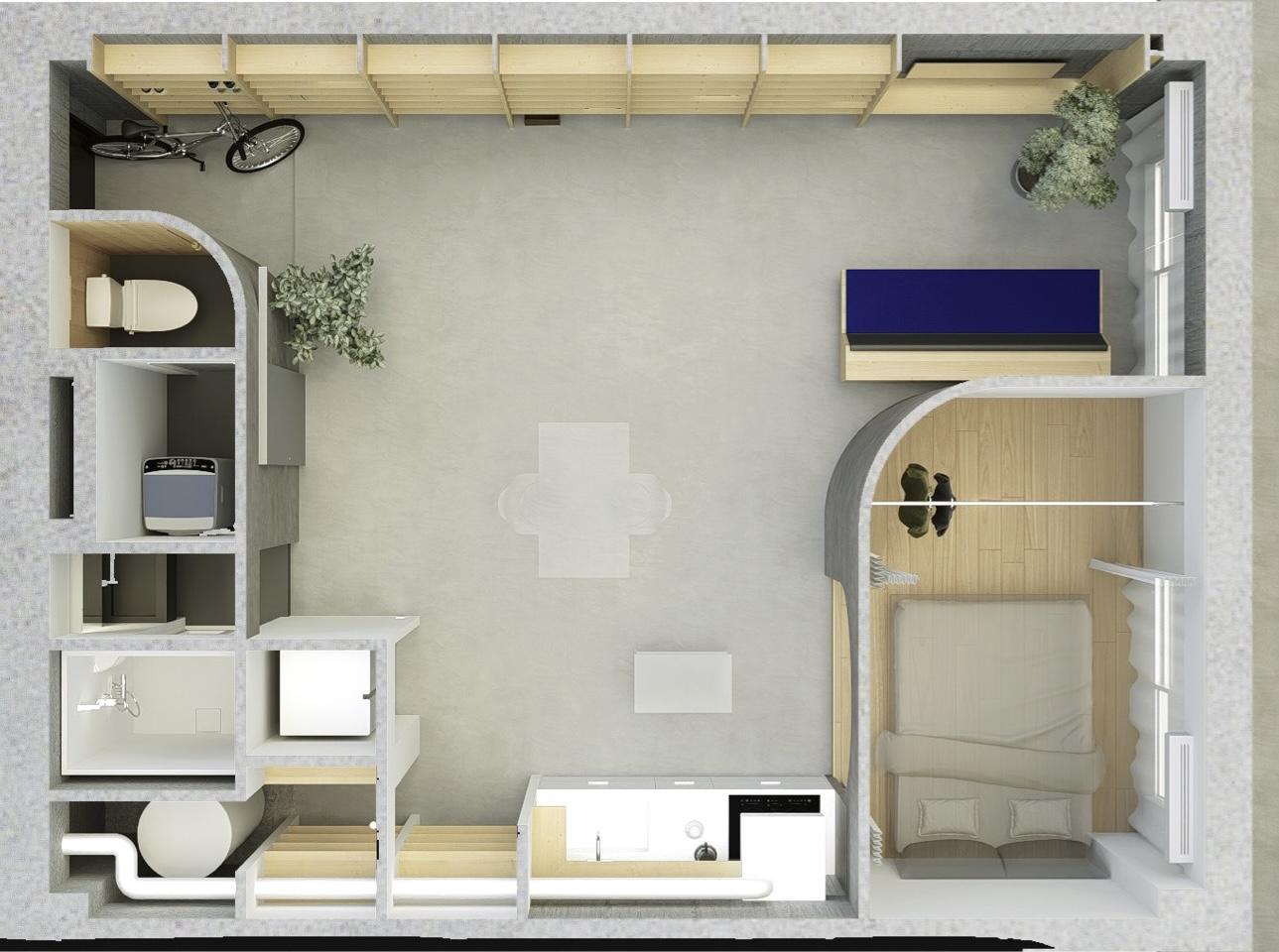 福岡市南区向野の売買物件/真上から見るとこのような構成になります。