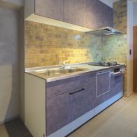 福岡市中央区舞鶴の売買物件/壁付のシステムキッチン。