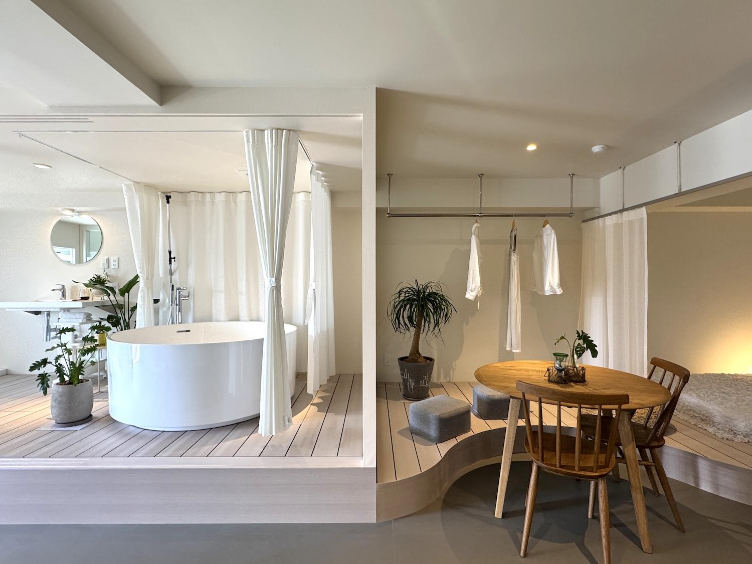 北九州市小倉北区大手町の売買物件/浴室、ダイニング、寝室と緩やかにつながる導線。