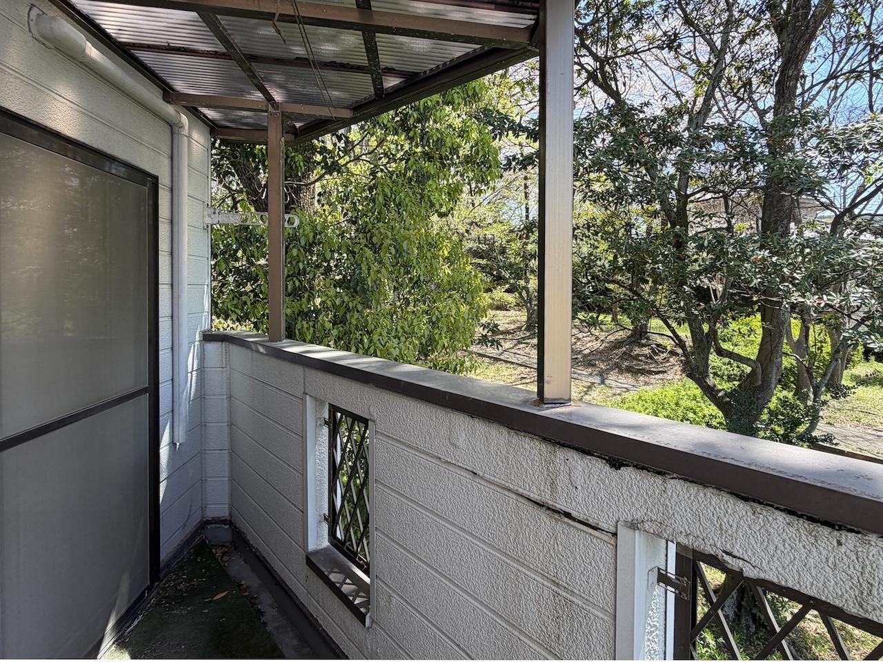 福岡市中央区小笹の賃貸物件/住居区画：三角形のバルコニー。