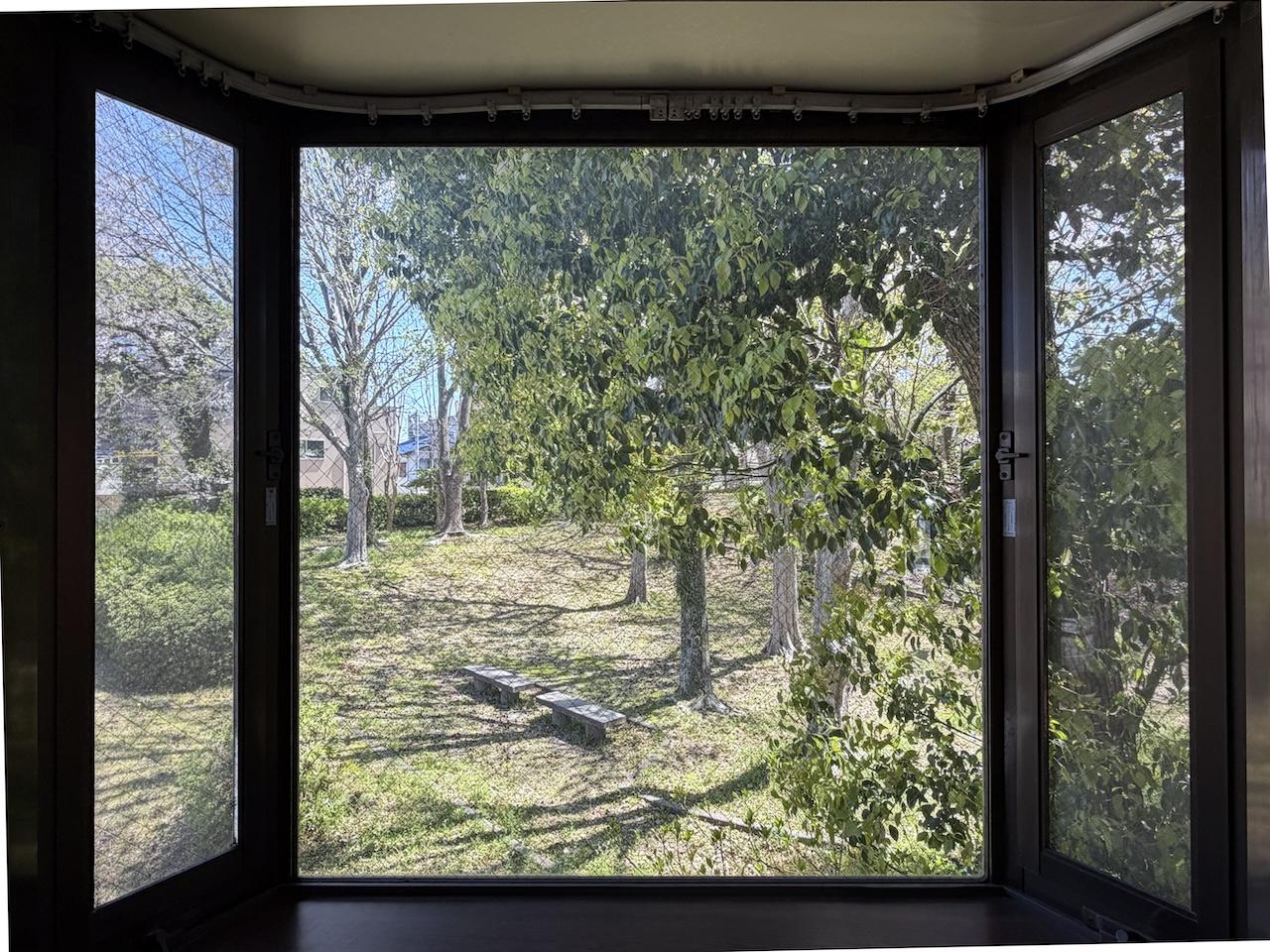 福岡市中央区小笹の賃貸物件/住居区画：窓からは緑地ビュー