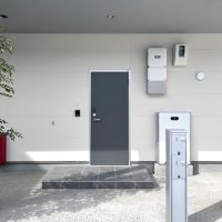福岡市西区豊浜の賃貸物件/中庭側からアクセスする、ひらかれた玄関。
