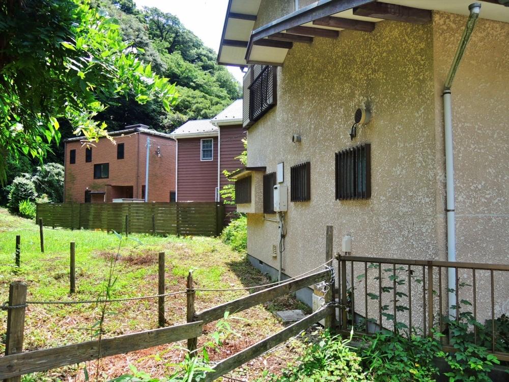 木杭の内側が敷地です