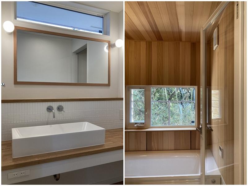 鎌倉市津の賃貸物件/左：洗面室｜右：浴室