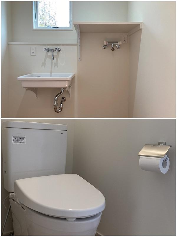 鎌倉市津の賃貸物件/上：洗面室｜下：トイレ