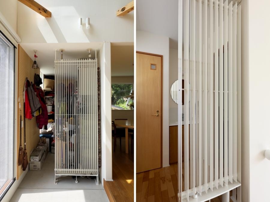 鎌倉市西御門一丁目の賃貸物件/左：玄関土間のパネルヒーター｜右：2階のパネルヒーターで一年中快適です