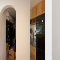 鎌倉市西御門一丁目の賃貸物件/左：アールの収納｜右：壁の角が丸みを帯びています