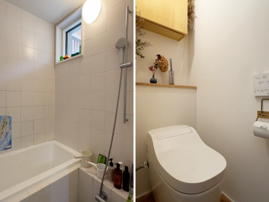 鎌倉市西御門一丁目の賃貸物件/左：風呂｜右：トイレ