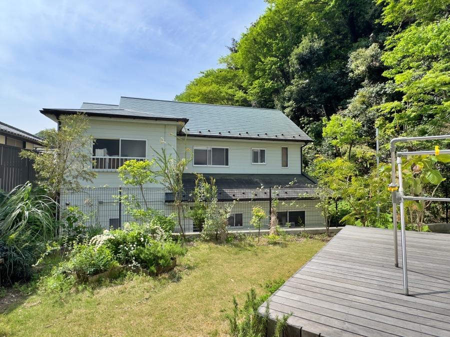 鎌倉市西御門一丁目の賃貸物件/庭｜庭にはロシアンオリーブ、フェイジョア、マスカット、レモン、キウイ、ブルーベリーetcと目でも舌でも楽しめる植物がたくさん