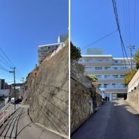逗子市山の根一丁目の賃貸物件/坂を上りきった先に白亜のマンションが建っています