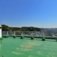 逗子市山の根一丁目の賃貸物件/屋上｜床の緑に空の青が映えます